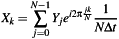 \[ X_k = \sum_{j=0}^{N-1} Y_j e^{i 2 \pi \frac{j k}{N}} \frac{1}{N\Delta t} \]