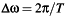 $\Delta\omega=2\pi/T$