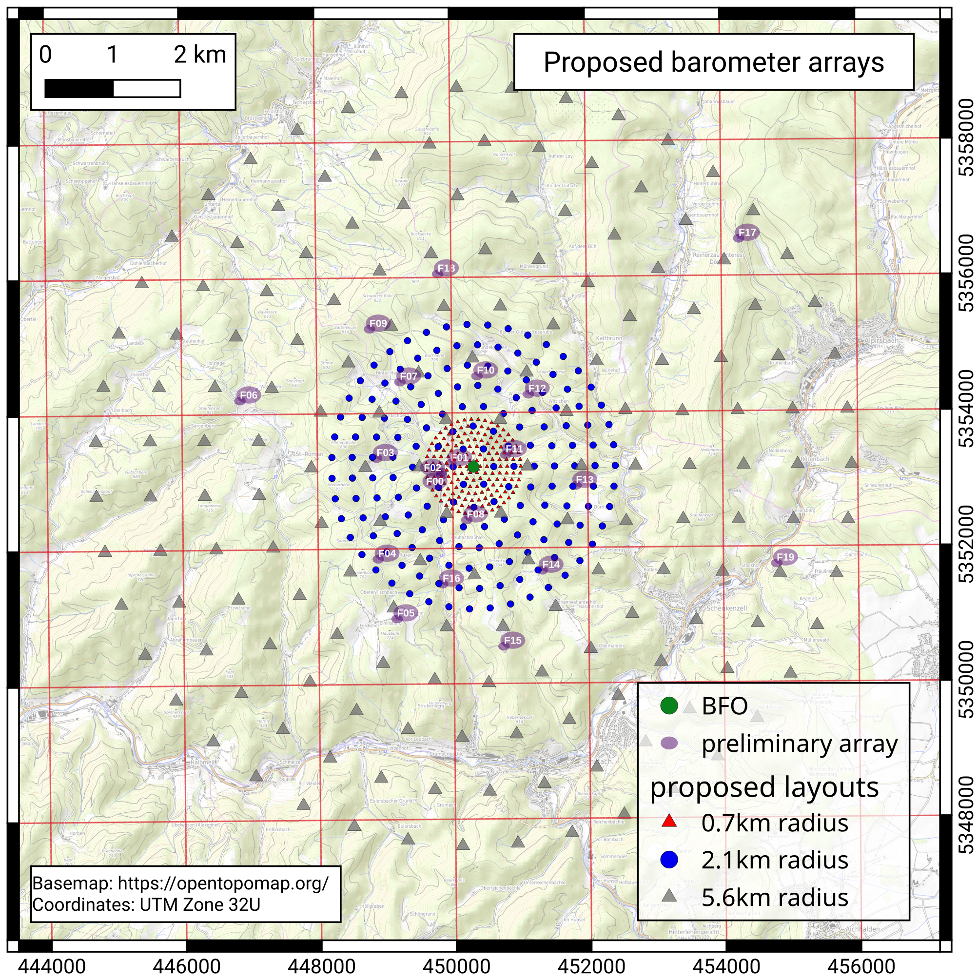 Proposed barometer arrays